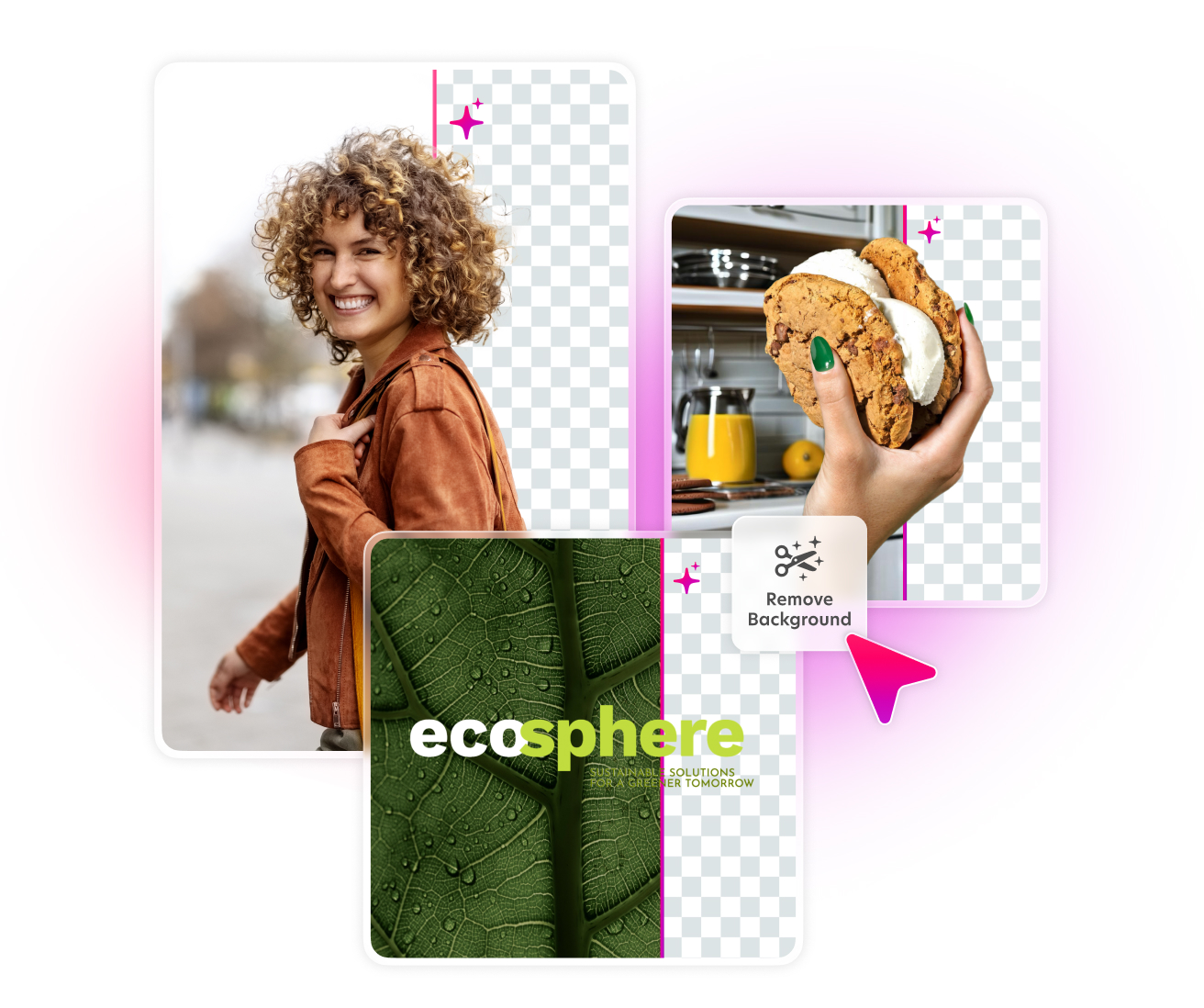 removing background with Bazaart's AI background remover examples.