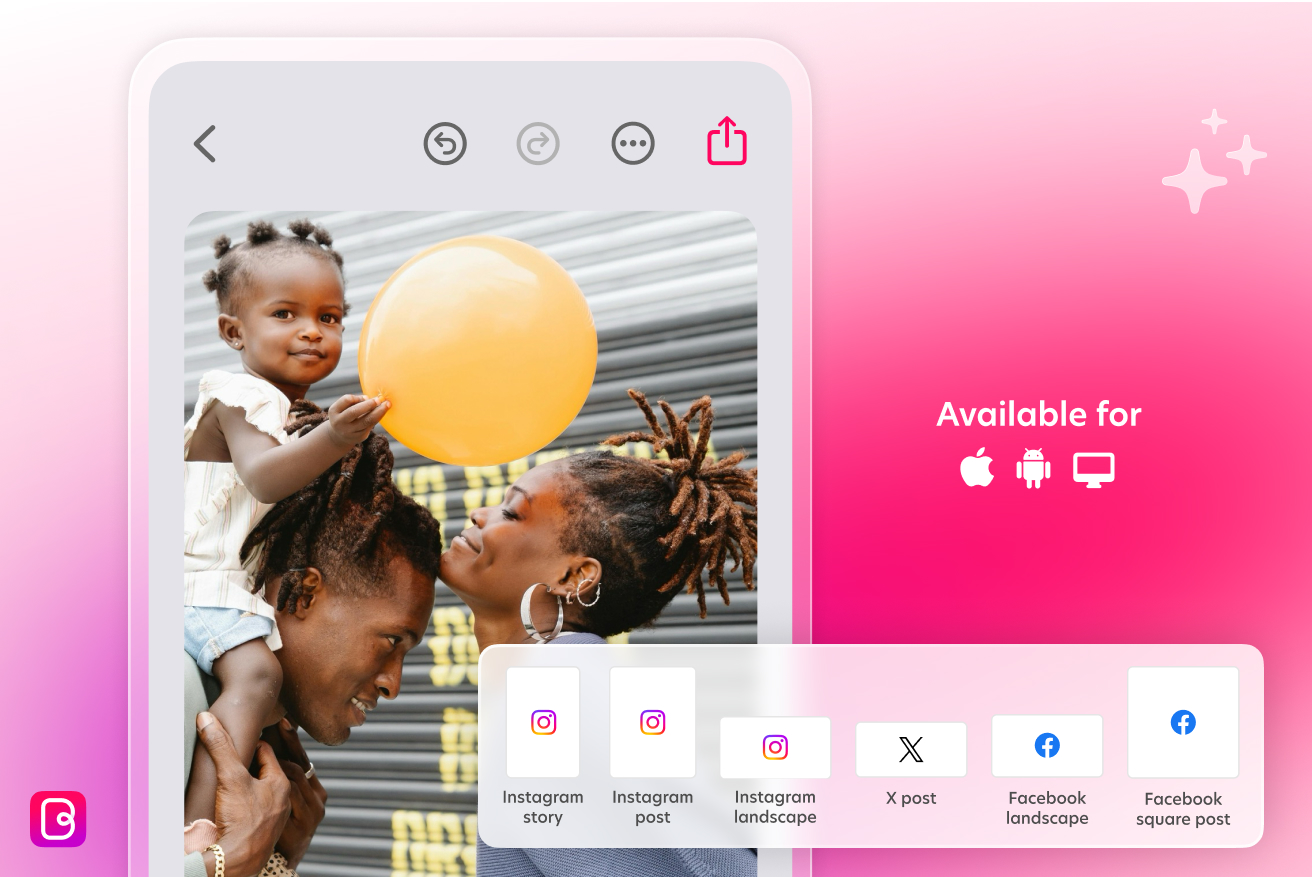 How to change image size on Bazaart, step by step, with size presets.
