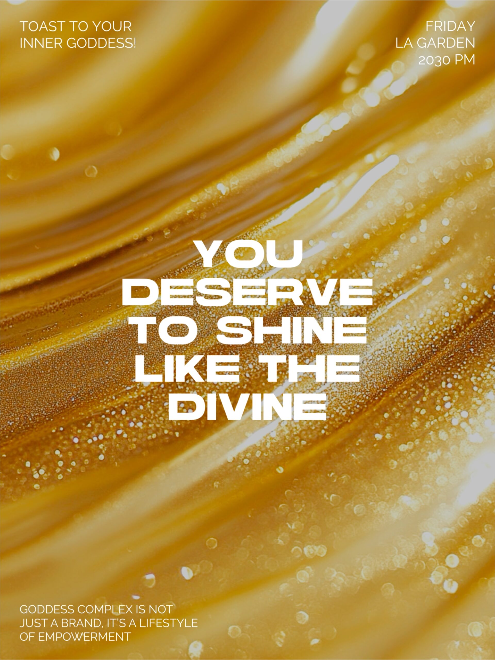 Goddess inspired golden design template 2025 social media design trends - you deserve to shine like the divine.