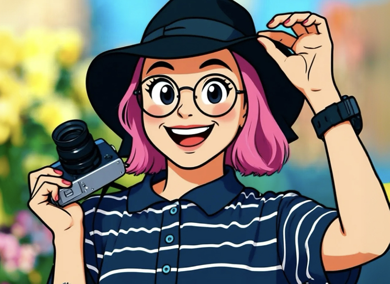 AI avatar generator sample: one photo reimagined as a cartoon avatar.